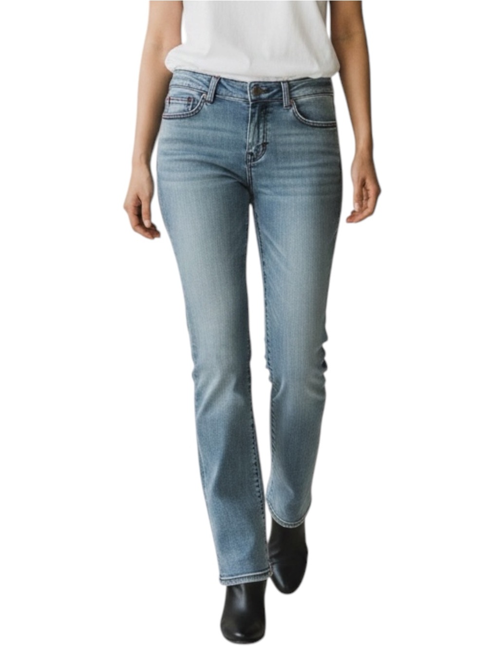 Cowgirl Tuff Factory Distressed Crystal Blue Straight Leg Jeans Size 27 Boho
